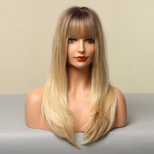 Load image into Gallery viewer, Venus | Blonde Long Straight Synthetic Hair Wig with Bangs