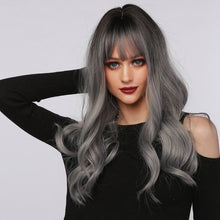 Load image into Gallery viewer, YYDS | Halloween Silver Long Wavy Synthetic Hair Wig with Bangs