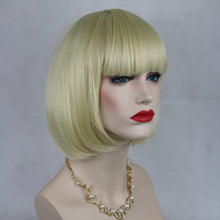Load image into Gallery viewer, Siana | Blonde Medium Straight Synthetic Bob Hair Wig with Bangs
