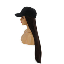 Load image into Gallery viewer, Summerland | Dark Brown Long Straight Synthetic Hair Wig Hat with Cap