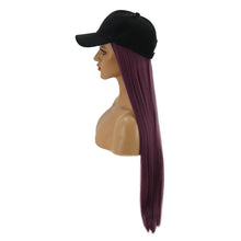 Load image into Gallery viewer, Summerland | Purple Long Straight Synthetic Hair Wig Hat with Cap
