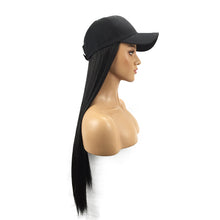 Load image into Gallery viewer, Summerland | Black Long Straight Synthetic Hair Wig Hat with Cap