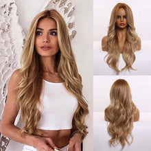 Load image into Gallery viewer, Muse | Brown Long Wavy Synthetic Hair Wig