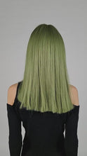 Load and play video in Gallery viewer, TheMagician | Halloween Green Long Straight Synthetic Hair Wig with Bangs