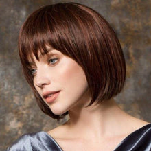 Load image into Gallery viewer, Siana | Medium Brown Medium Straight Synthetic Bob Hair Wig with Bangs