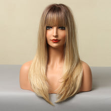 Load image into Gallery viewer, Venus | Blonde Long Straight Synthetic Hair Wig with Bangs