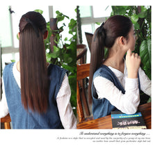 Load image into Gallery viewer, Twinko | Black Blonde Brown Long Straight Synthetic Hair Extension Pony Tail