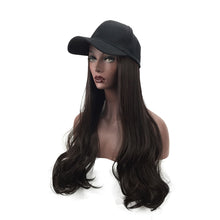 Load image into Gallery viewer, Blossom | Dark Brown Long Wavy Synthetic Hair Wig Hat with Cap