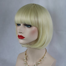 Load image into Gallery viewer, Siana | Blonde Medium Straight Synthetic Bob Hair Wig with Bangs