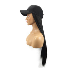 Load image into Gallery viewer, Summerland | Black Long Straight Synthetic Hair Wig Hat with Cap