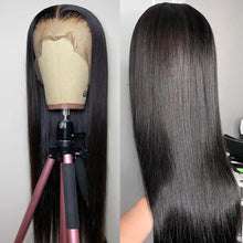 Load image into Gallery viewer, January | Black Long Straight Lace Front Synthetic Hair Wig