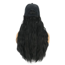 Load image into Gallery viewer, Contico | Dark Brown Long Curly Synthetic Hair Wig with Cap Hat