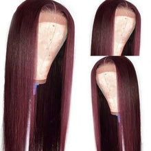 Load image into Gallery viewer, Rowan | Wine Red Long Straight Lace Front Synthetic Hair Wig