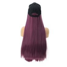 Load image into Gallery viewer, Summerland | Black Long Straight Synthetic Hair Wig Hat with Cap