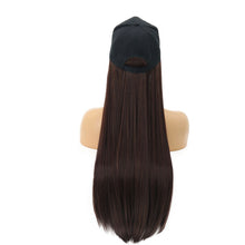 Load image into Gallery viewer, Summerland | Dark Brown Long Straight Synthetic Hair Wig Hat with Cap