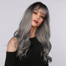 Load image into Gallery viewer, YYDS | Halloween Silver Long Wavy Synthetic Hair Wig with Bangs