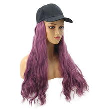 Load image into Gallery viewer, Contico | Purple Long Curly Synthetic Hair Wig Hat