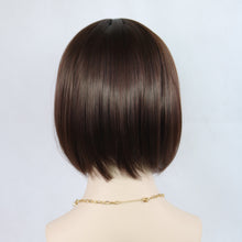Load image into Gallery viewer, Siana | Dark Brown Medium Straight Synthetic Bob Hair Wig with Bangs