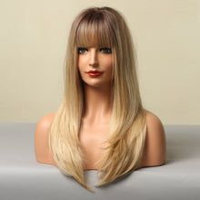 Load image into Gallery viewer, Venus | Blonde Long Straight Synthetic Hair Wig with Bangs