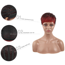 Load image into Gallery viewer, Vivian | Wine Red Short Pixie Cut Wavy Synthetic Hair Wig