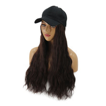 Load image into Gallery viewer, Contico | Dark Brown Long Curly Synthetic Hair Wig with Cap Hat