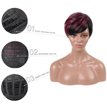 Load image into Gallery viewer, Caitlina | Purple Red Short Pixie Cut Wavy Synthetic Hair Wig with Bangs