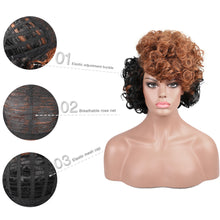 Load image into Gallery viewer, Chic | Black and Brown Medium Short Curly Synthetic Hair Wig
