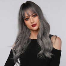 Load image into Gallery viewer, YYDS | Halloween Silver Long Wavy Synthetic Hair Wig with Bangs