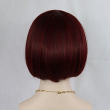 Load image into Gallery viewer, Siana | Red Medium Straight Synthetic Bob Hair Wig with Bangs