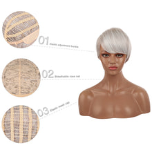 Load image into Gallery viewer, Trianna | Silver Short Pixie Cut Wavy Synthetic Hair Wig with Bangs