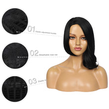 Load image into Gallery viewer, Aliana | Black Medium Long Wavy Straight Synthetic Hair Wig