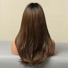Load image into Gallery viewer, Gamer | Brown Long Straight Synthetic Hair Wig with Bangs