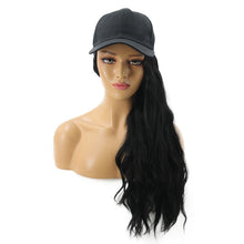 Load image into Gallery viewer, Contico | Black Long Curly Synthetic Hair Wig with Cap Hat