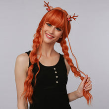 Load image into Gallery viewer, Wicked | Halloween Ginger Orange Long Curly Synthetic Hair Wig with Bangs