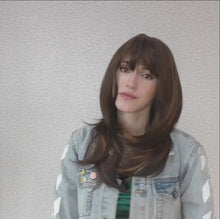 Load and play video in Gallery viewer, Astilbe | Brown Long Straight Synthetic Hair Wig with Bangs
