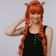Load image into Gallery viewer, Wicked | Halloween Ginger Orange Long Curly Synthetic Hair Wig with Bangs
