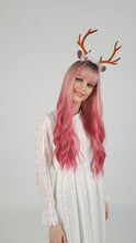 Load and play video in Gallery viewer, Shailyn | Halloween Coral Pink Long Wavy Synthetic Hair Wig with Bangs
