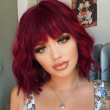 Load image into Gallery viewer, Street Rocker | Red Medium Wavy Synthetic Hair Wig