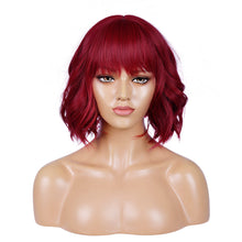 Load image into Gallery viewer, Street Rocker | Red Medium Wavy Synthetic Hair Wig