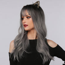 Load image into Gallery viewer, YYDS | Halloween Silver Long Wavy Synthetic Hair Wig with Bangs