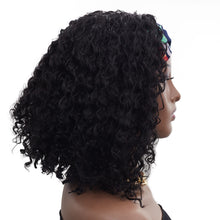 Load image into Gallery viewer, Danny | Black Medium Long Curly Synthetic Hair Headband Wig
