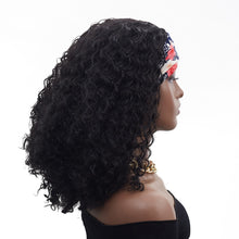 Load image into Gallery viewer, Nadia | Black Medium Long Curly Synthetic Hair Headband Wig