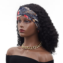 Load image into Gallery viewer, Nadia | Black Medium Long Curly Synthetic Hair Headband Wig