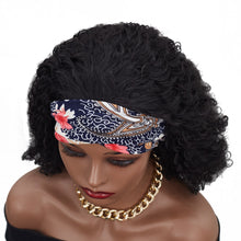 Load image into Gallery viewer, Nadia | Black Medium Long Curly Synthetic Hair Headband Wig