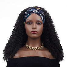 Load image into Gallery viewer, Dannie | Black Medium Long Curly Synthetic Hair Headband Wig