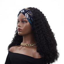 Load image into Gallery viewer, Dannie | Black Medium Long Curly Synthetic Hair Headband Wig