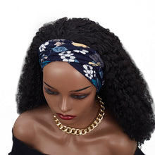 Load image into Gallery viewer, Dannie | Black Medium Long Curly Synthetic Hair Headband Wig

