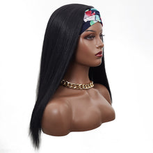 Load image into Gallery viewer, Skyla | Black Long Straight Synthetic Hair Yaki Headband Wig