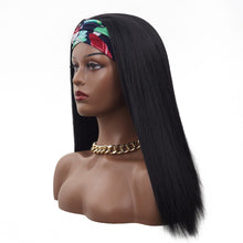 Load image into Gallery viewer, Skyla | Black Long Straight Synthetic Hair Yaki Headband Wig