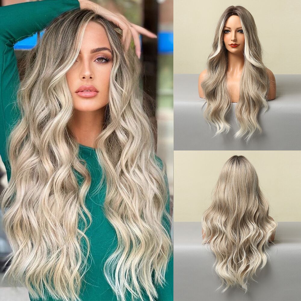 Victoria | Ombre Blonde Long Curly Synthetic Hair Wig